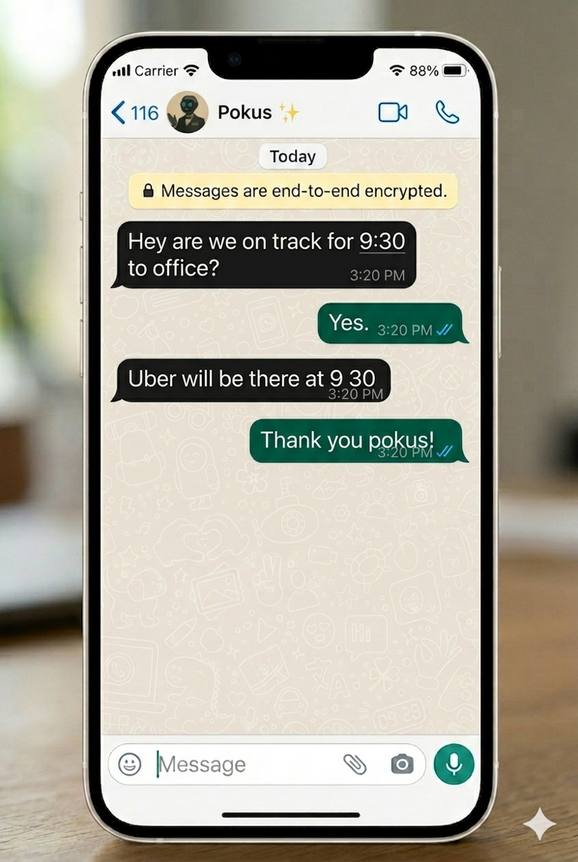 Message Pokus on WhatsApp